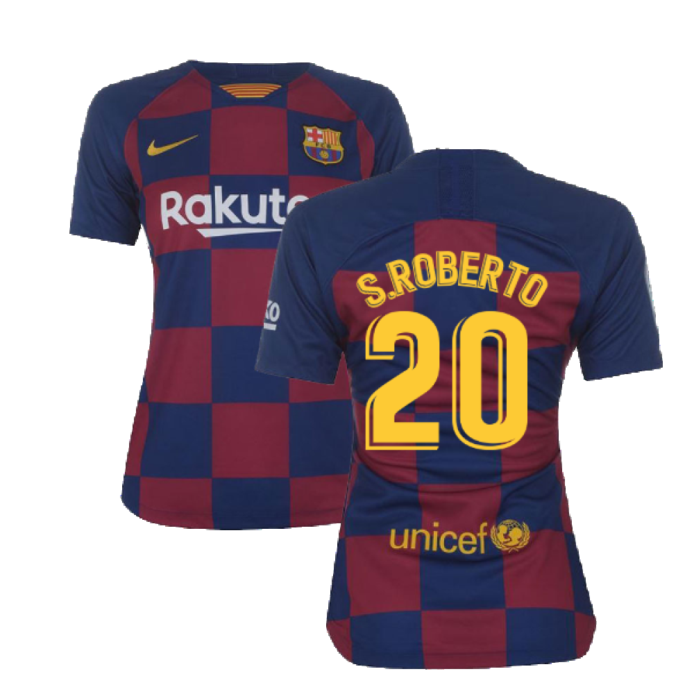 2019-2020 Barcelona Home Nike Ladies Shirt (S.ROBERTO 20)