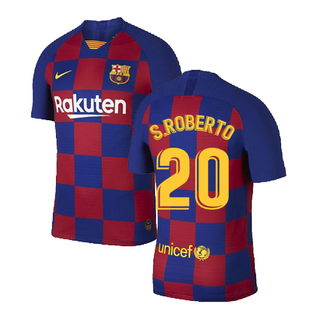 2019-2020 Barcelona Home Vapor Match Nike Shirt (Kids) (S.ROBERTO 20)