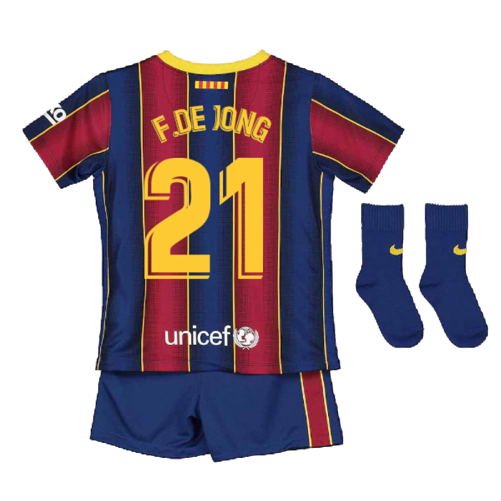 2020-2021 Barcelona Home Nike Baby Kit (F.DE JONG 21)