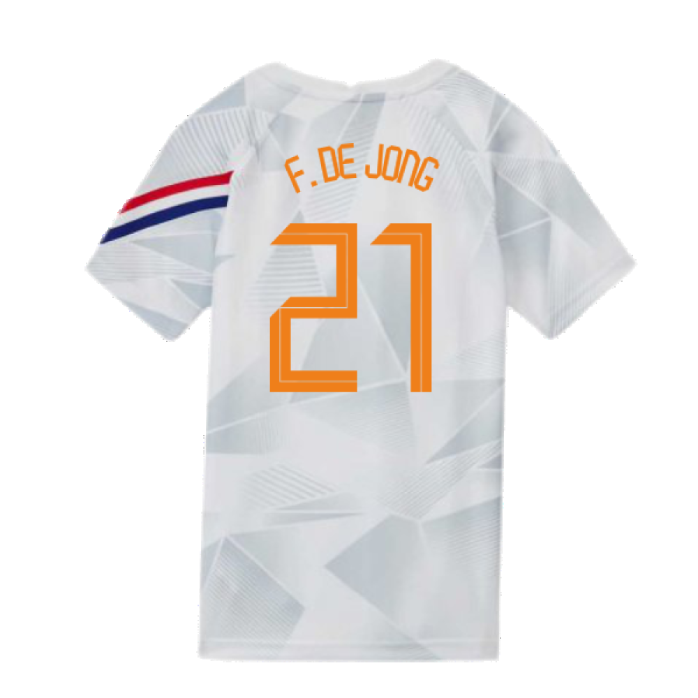 2020-2021 Holland Pre-Match Training Shirt (White) - Kids (F. DE JONG 21)