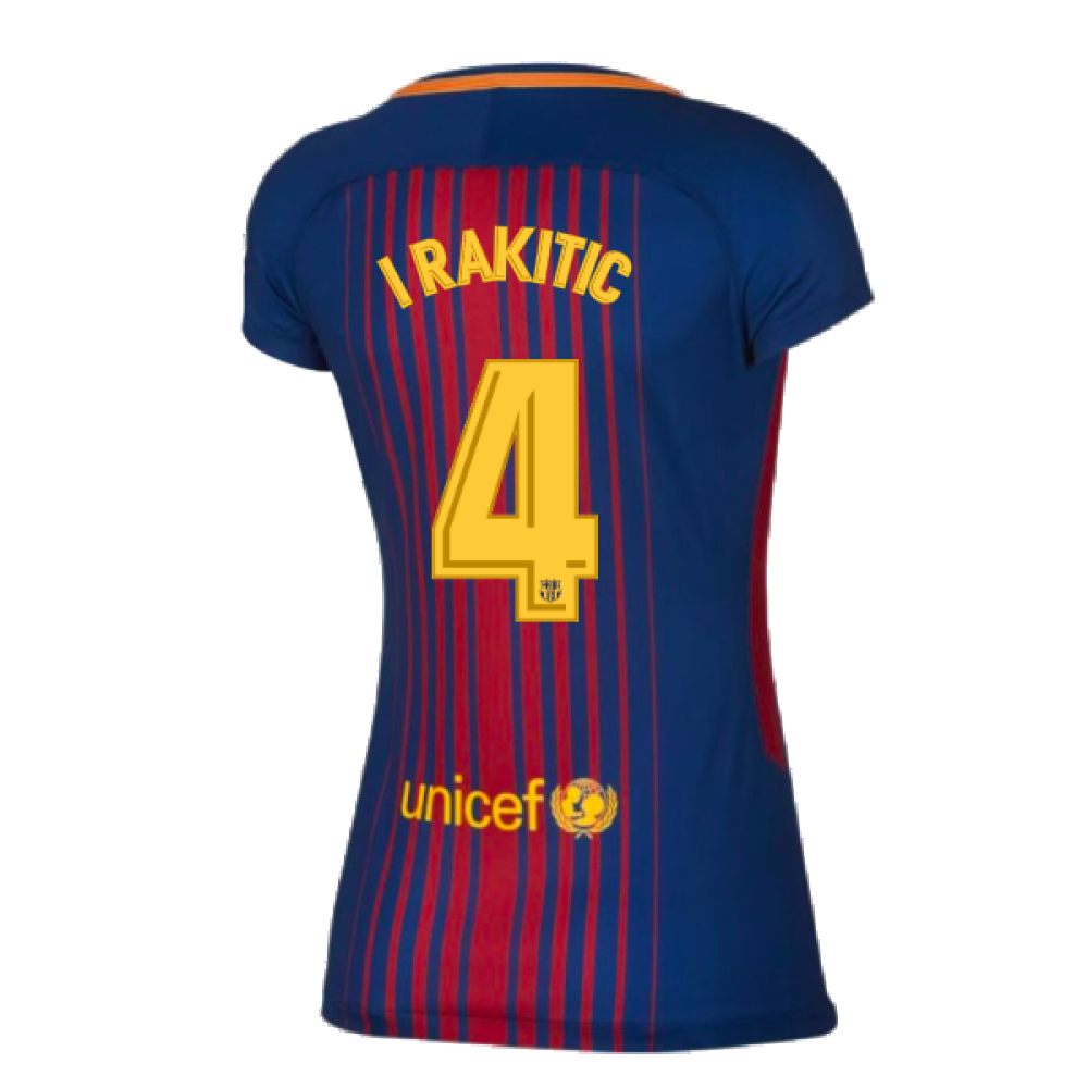 2017-2018 Barcelona Home Shirt (Womens) (I Rakitic 4)