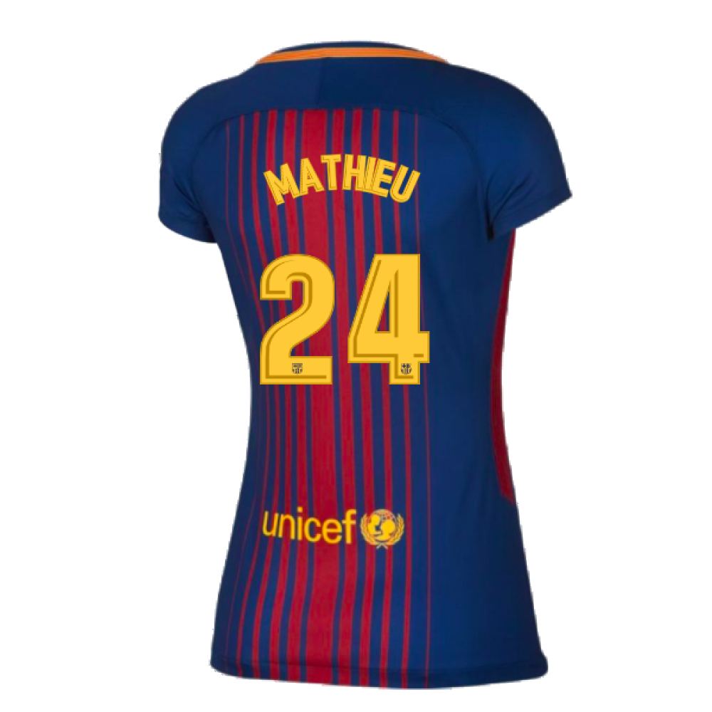 2017-2018 Barcelona Home Shirt (Womens) (Mathieu 24)