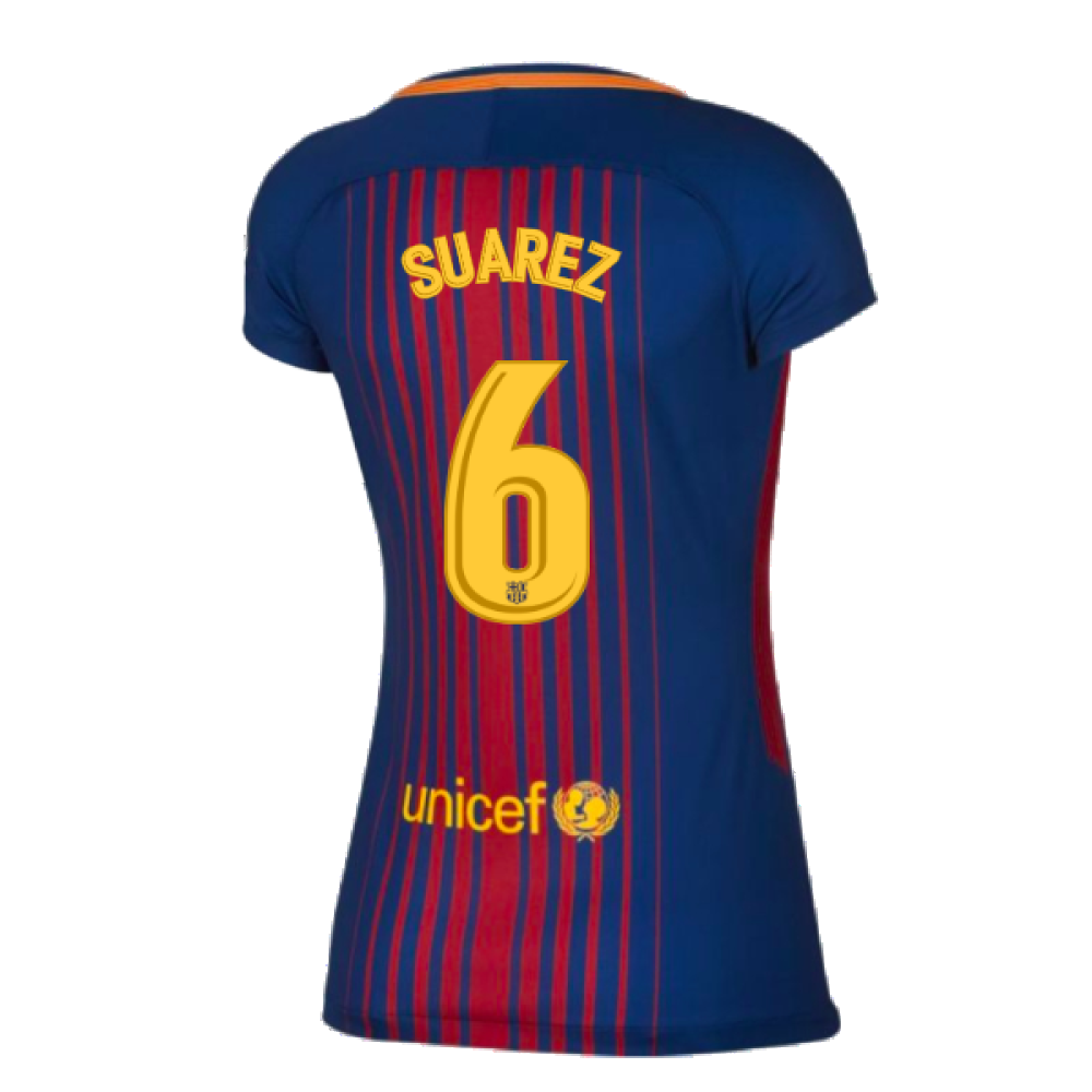 2017-2018 Barcelona Home Shirt (Womens) (Suarez 6)