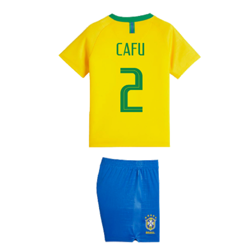 2018-2019 Brazil Little Boys Home Kit (Cafu 2)