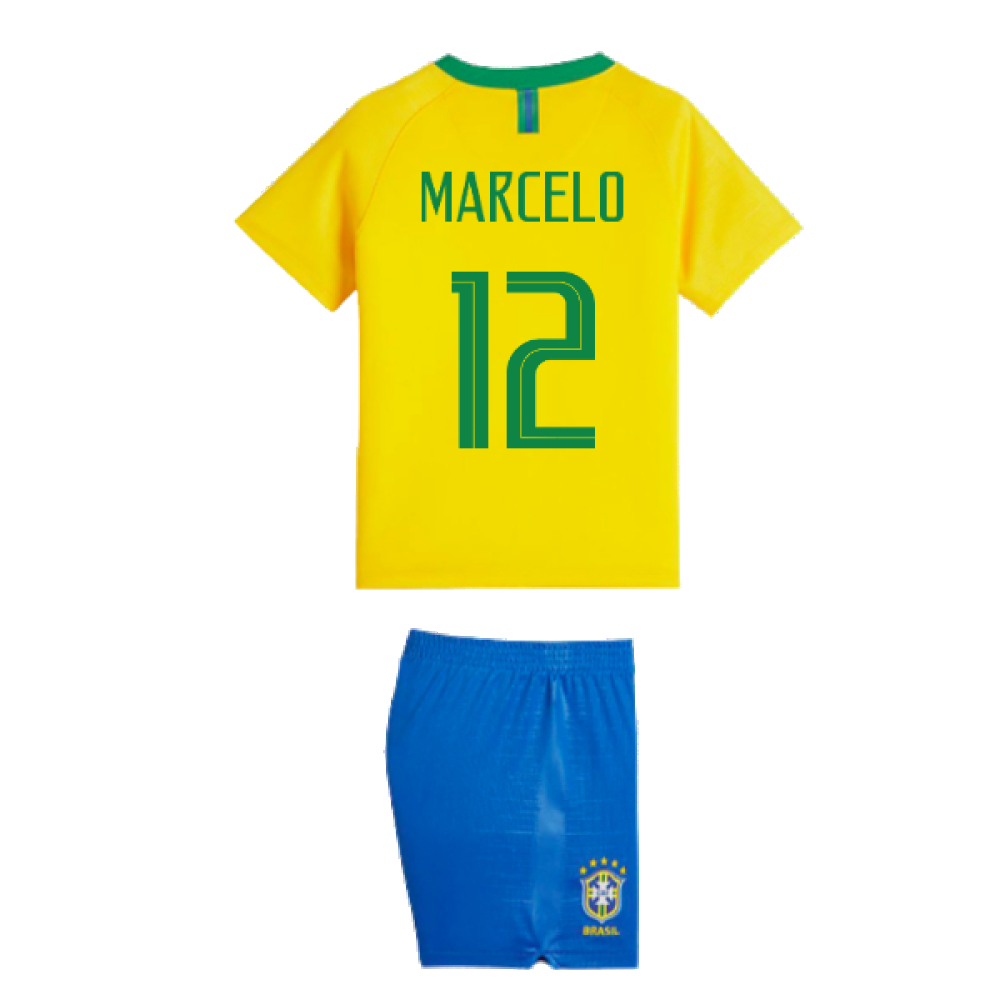 2018-2019 Brazil Little Boys Home Kit (Marcelo 12)