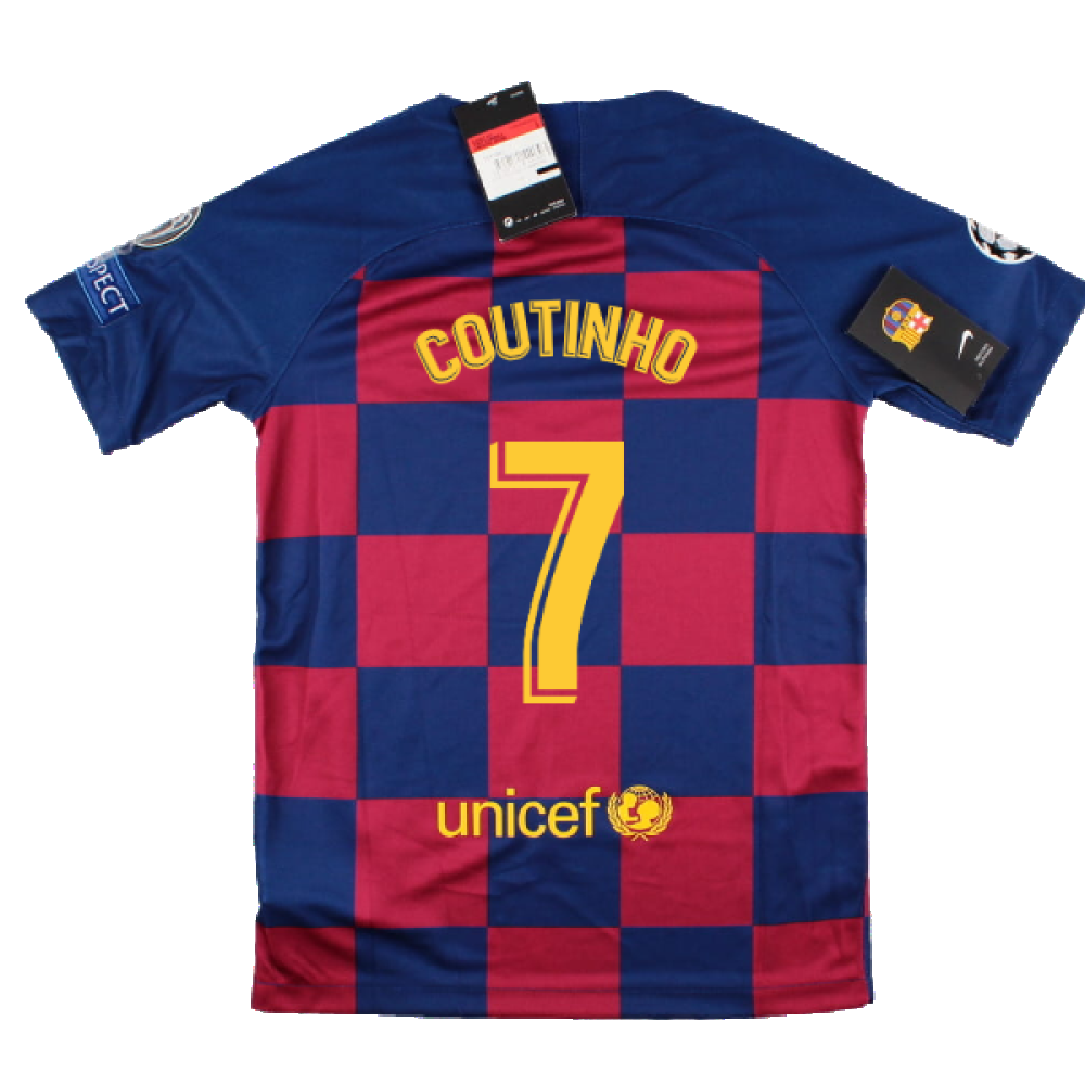 2019-2020 Barcelona CL Home Shirt (Kids) (COUTINHO 7)