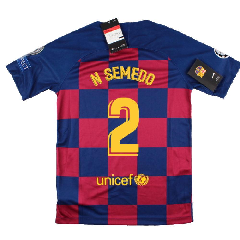 2019-2020 Barcelona CL Home Shirt (Kids) (N SEMEDO 2)