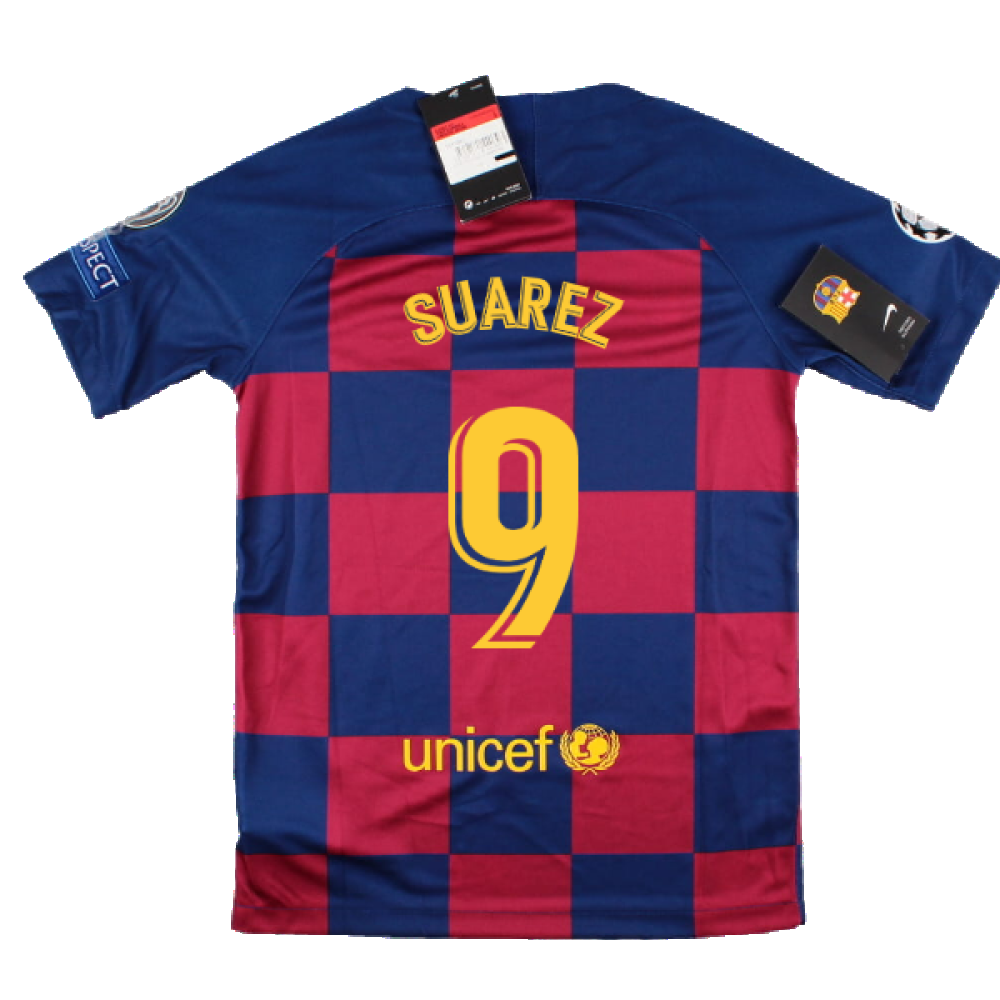 2019-2020 Barcelona CL Home Shirt (Kids) (SUAREZ 9)