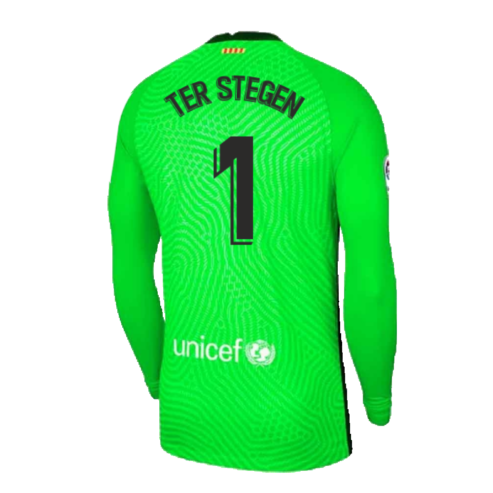 2020-2021 Barcelona Home Goalkeeper Shirt (Green) - Kids (Ter Stegen 1)