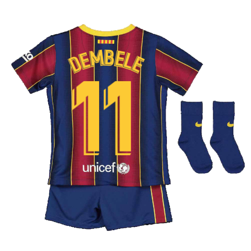 2020-2021 Barcelona Home Nike Baby Kit (DEMBELE 11)