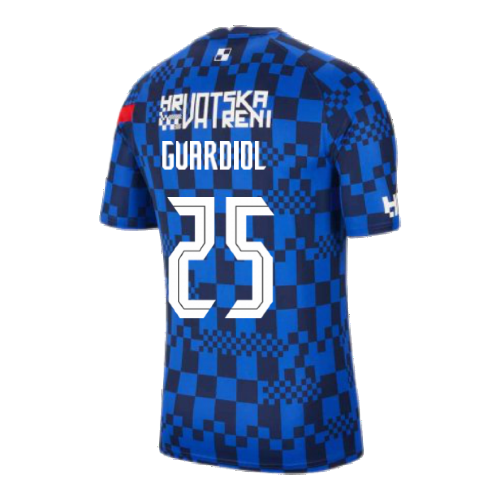 2020-2021 Croatia Pre-Match Training Shirt (Blue) - Kids (GVARDIOL 25)