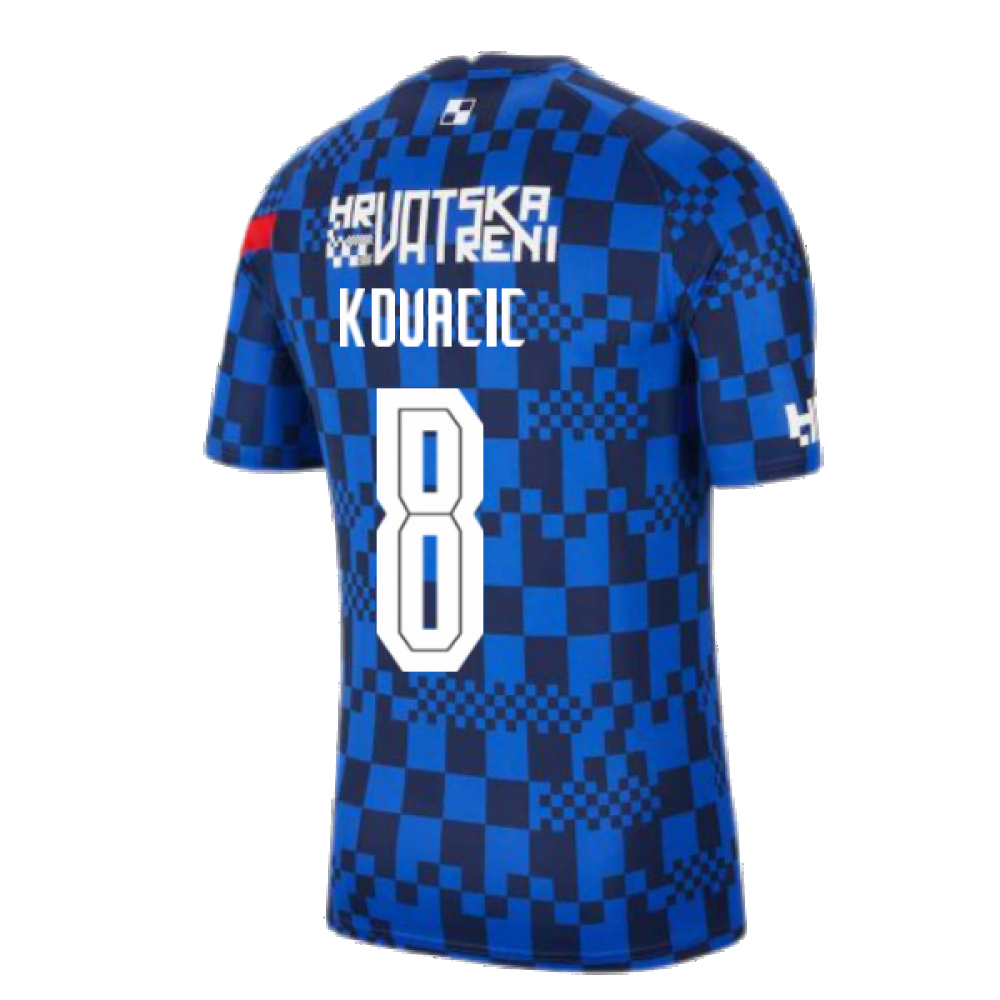 2020-2021 Croatia Pre-Match Training Shirt (Blue) - Kids (KOVACIC 8)