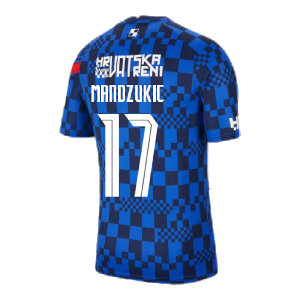 2020-2021 Croatia Pre-Match Training Shirt (Blue) - Kids (MANDZUKIC 17)