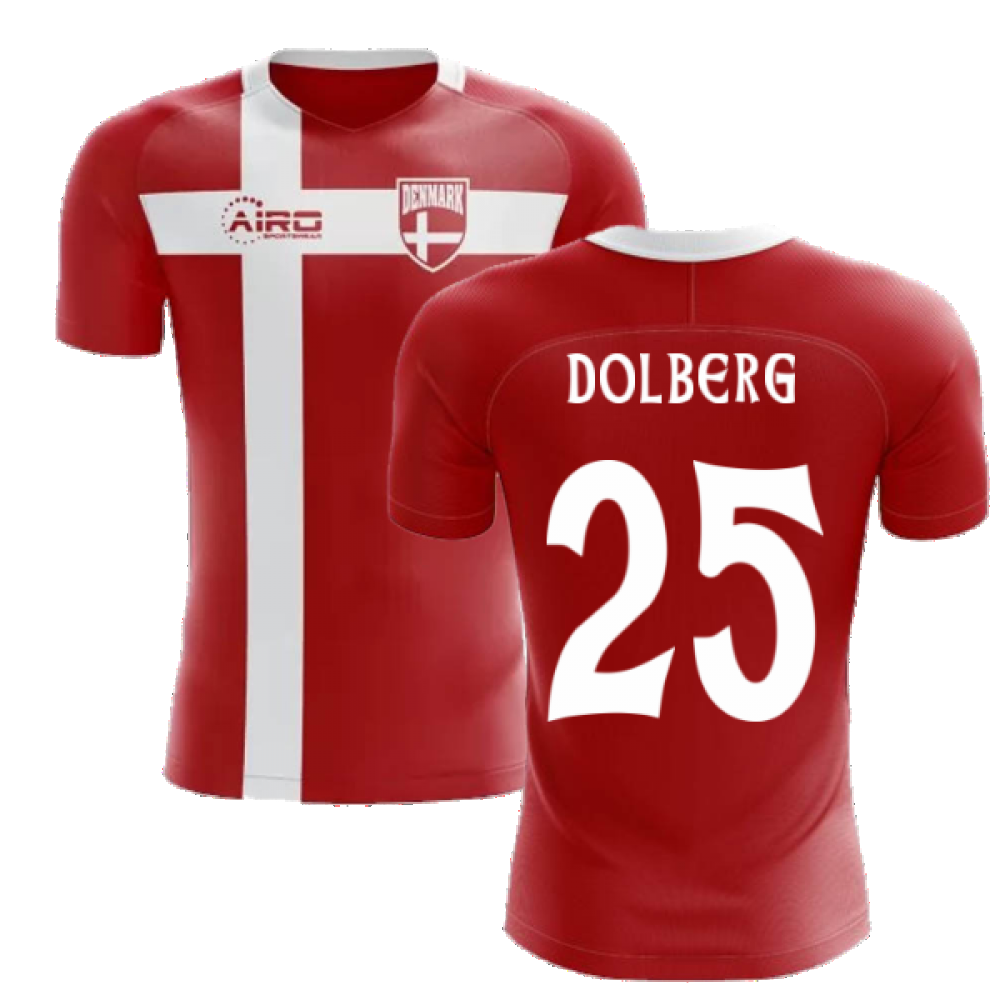 2024-2025 Denmark Flag Concept Football Shirt (Dolberg 25)