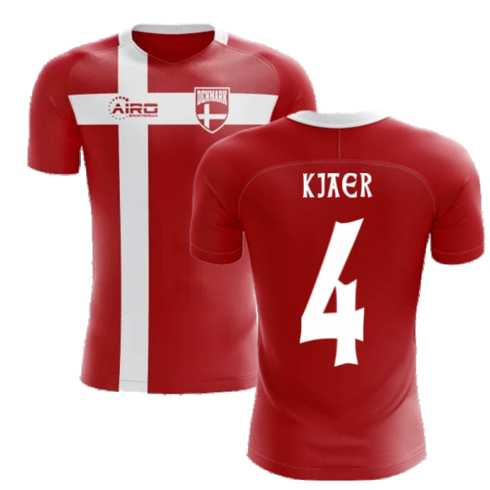 2024-2025 Denmark Flag Concept Football Shirt (Kjaer 4) - Kids