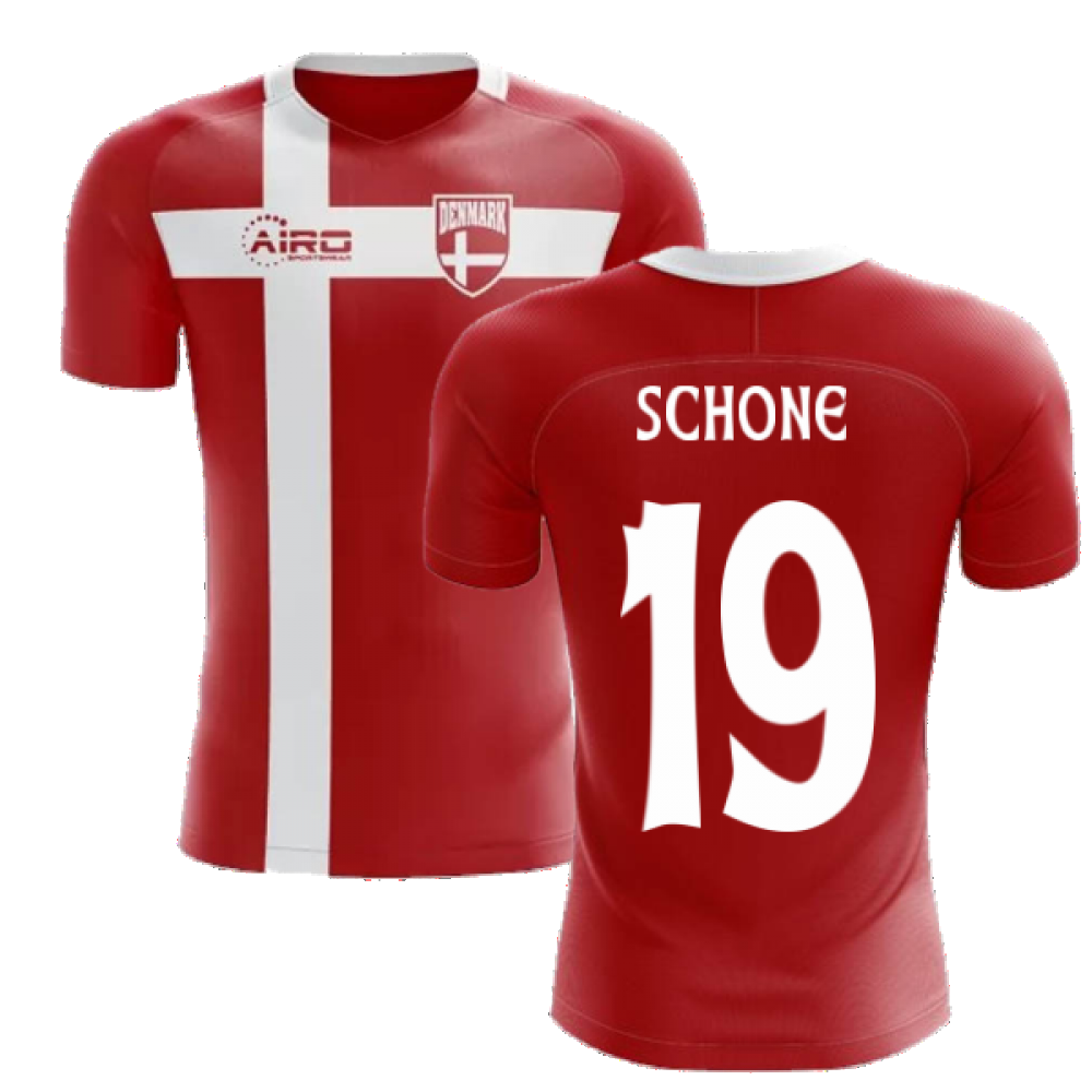 2024-2025 Denmark Flag Concept Football Shirt (Schone 19) - Kids