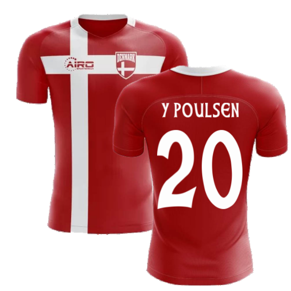 2024-2025 Denmark Flag Concept Football Shirt (Y Poulsen 20) - Kids