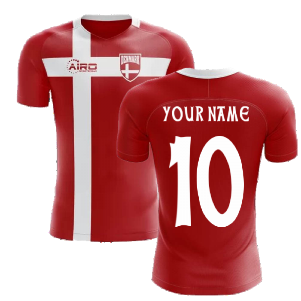 2024-2025 Denmark Flag Concept Football Shirt (Your Name) -Kids