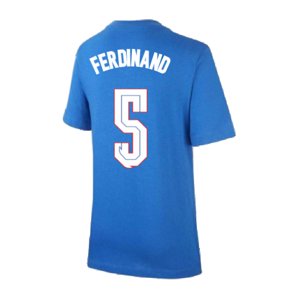 2020-2021 England Nike Evergreen Crest Tee (Blue) - Kids (FERDINAND 5)