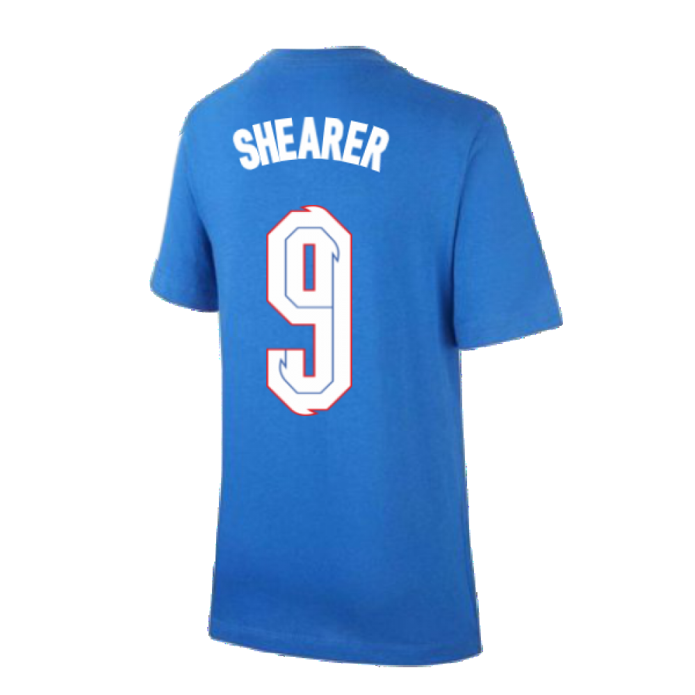 2020-2021 England Nike Evergreen Crest Tee (Blue) - Kids (SHEARER 9)