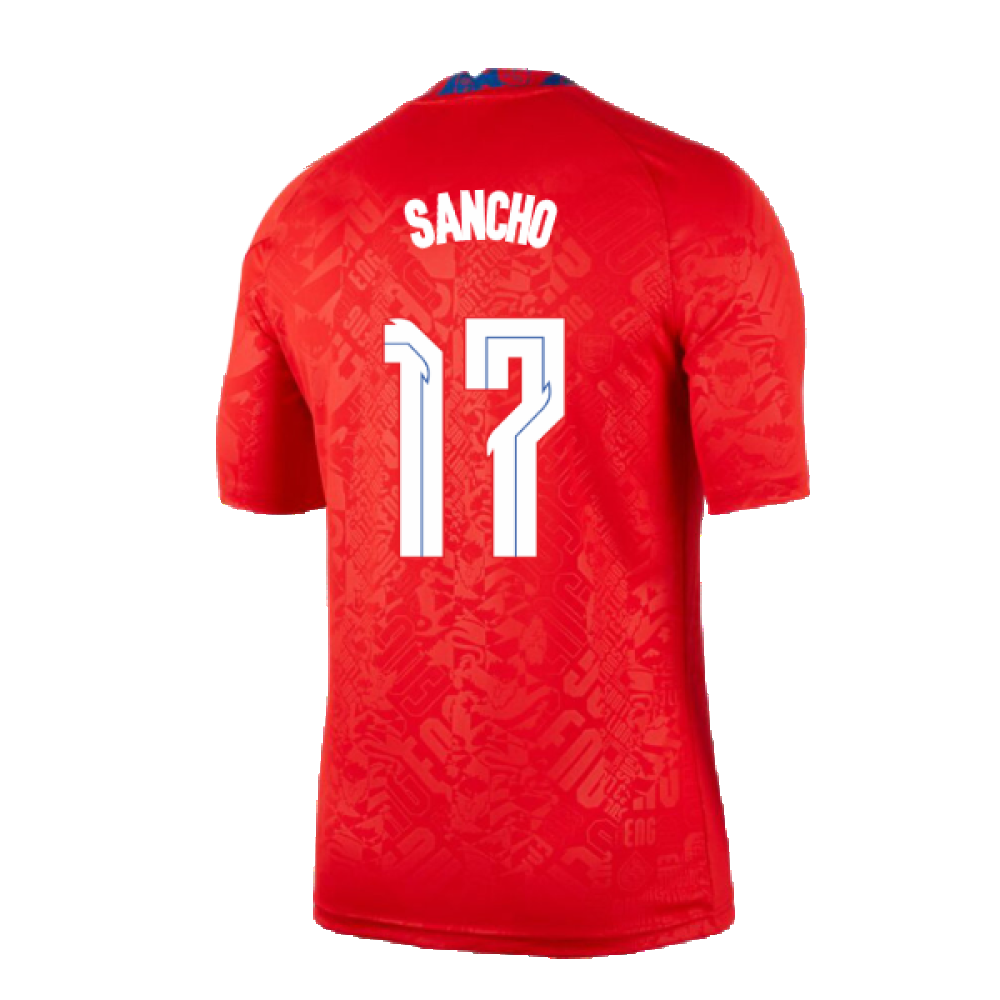 2020-2021 England Pre-Match Training Shirt (Red) (Sancho 17)