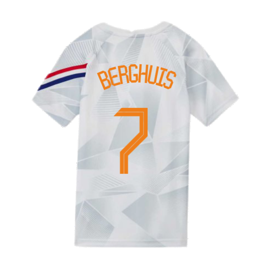 2020-2021 Holland Pre-Match Training Shirt (White) - Kids (BERGHUIS 7)