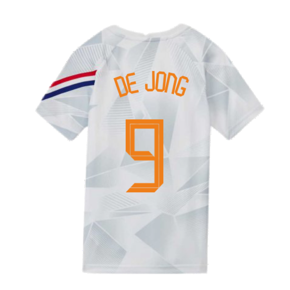 2020-2021 Holland Pre-Match Training Shirt (White) - Kids (DE JONG 9)