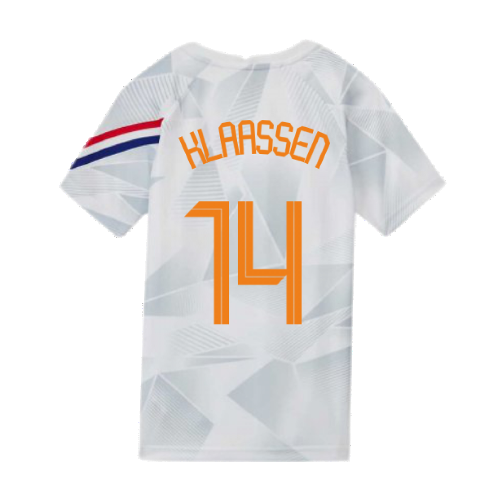 2020-2021 Holland Pre-Match Training Shirt (White) - Kids (KLAASSEN 14)