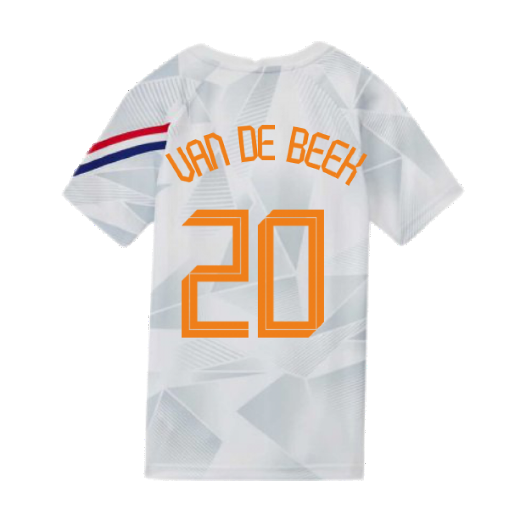 2020-2021 Holland Pre-Match Training Shirt (White) - Kids (VAN DE BEEK 20)