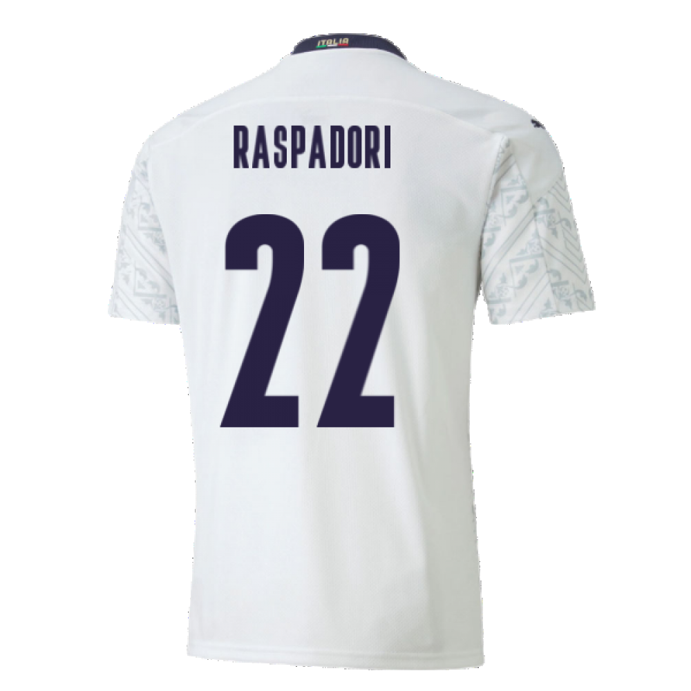 2020-2021 Italy Away Puma Football Shirt (Kids) (RASPADORI 22)