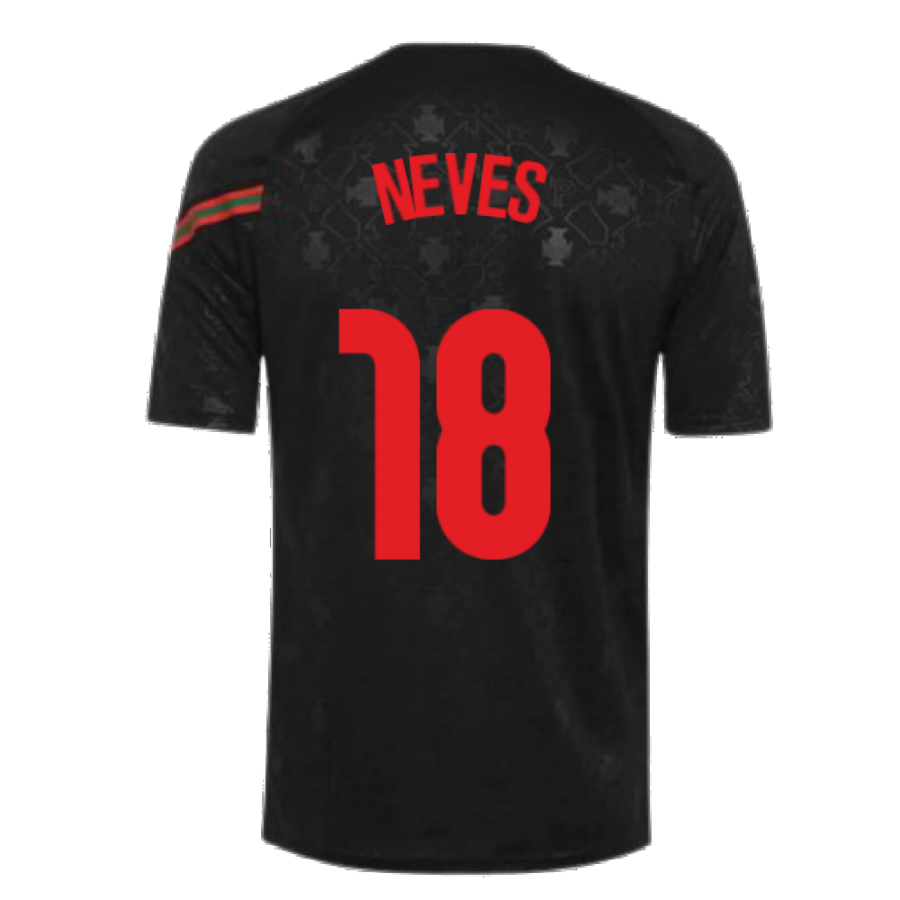 2020-2021 Portugal Pre-Match Training Shirt (Black) - Kids (Neves 18)