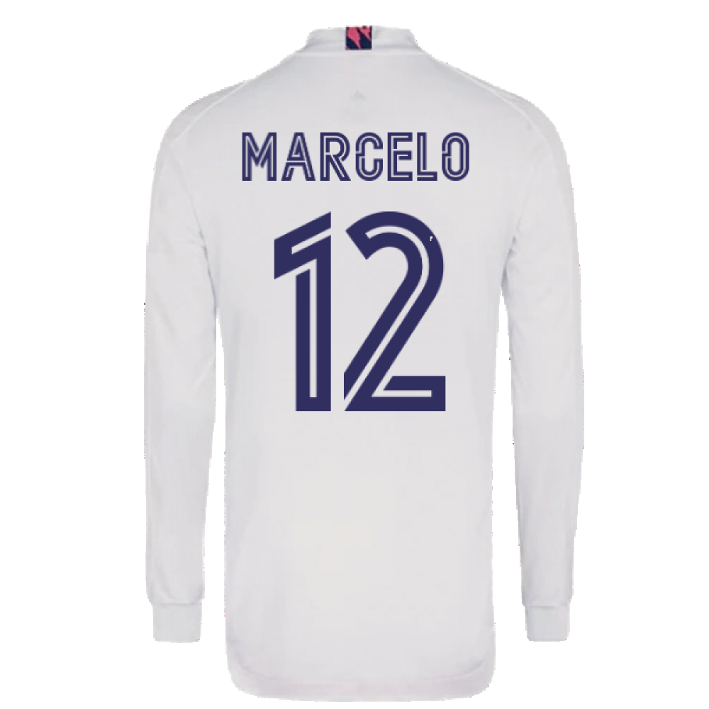 2020-2021 Real Madrid Long Sleeve Home Shirt (MARCELO 12)