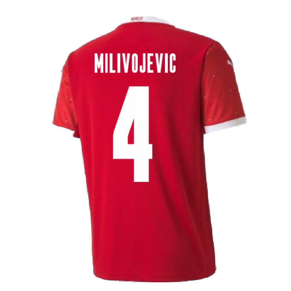 2020-2021 Serbia Home Puma Football Shirt (MILIVOJEVIC 4)