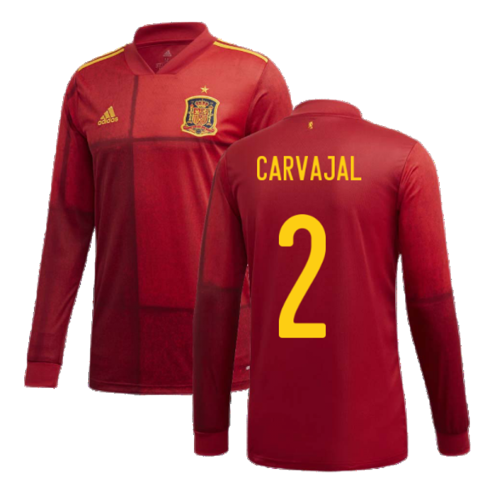 2020-2021 Spain Home Adidas Long Sleeve Shirt (CARVAJAL 2)