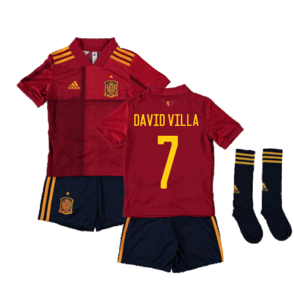 2020-2021 Spain Home Adidas Mini Kit (DAVID VILLA 7)