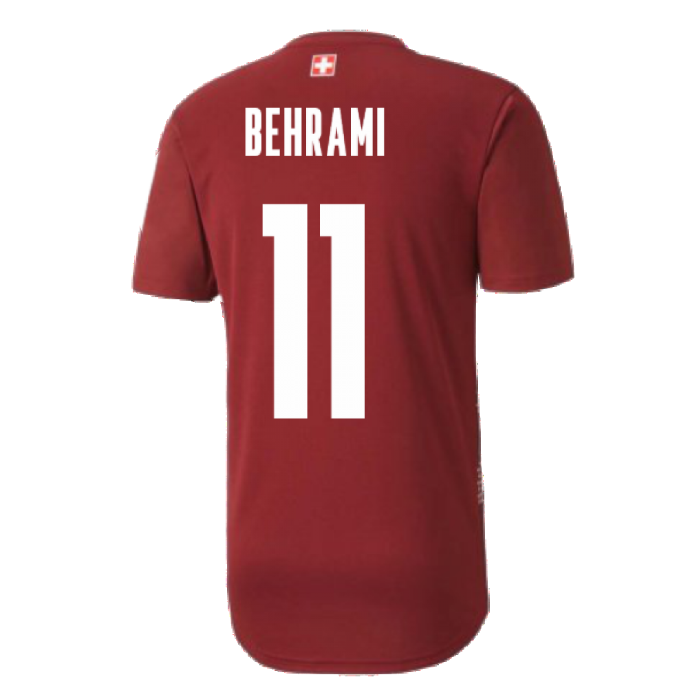 2020-2021 Switzerland Stadium Jersey (Pomegranate) (BEHRAMI 11)