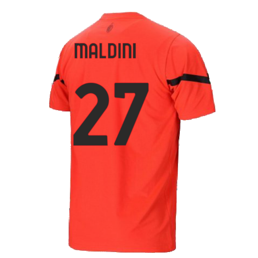 2021-2022 AC Milan Pre-Match Jersey (Red) (MALDINI 27)