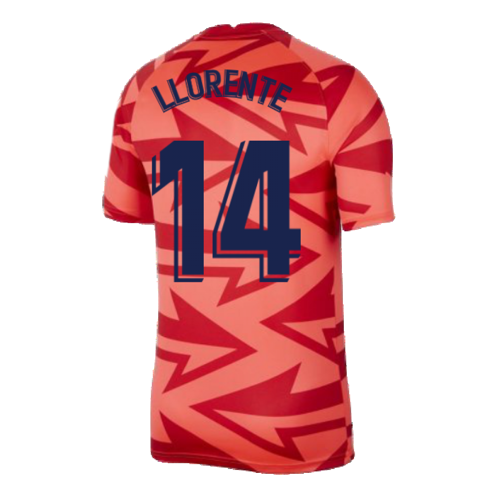 2021-2022 Atletico Madrid Pre-Match Training Shirt (Red) - Kids (M LLORENTE 14)