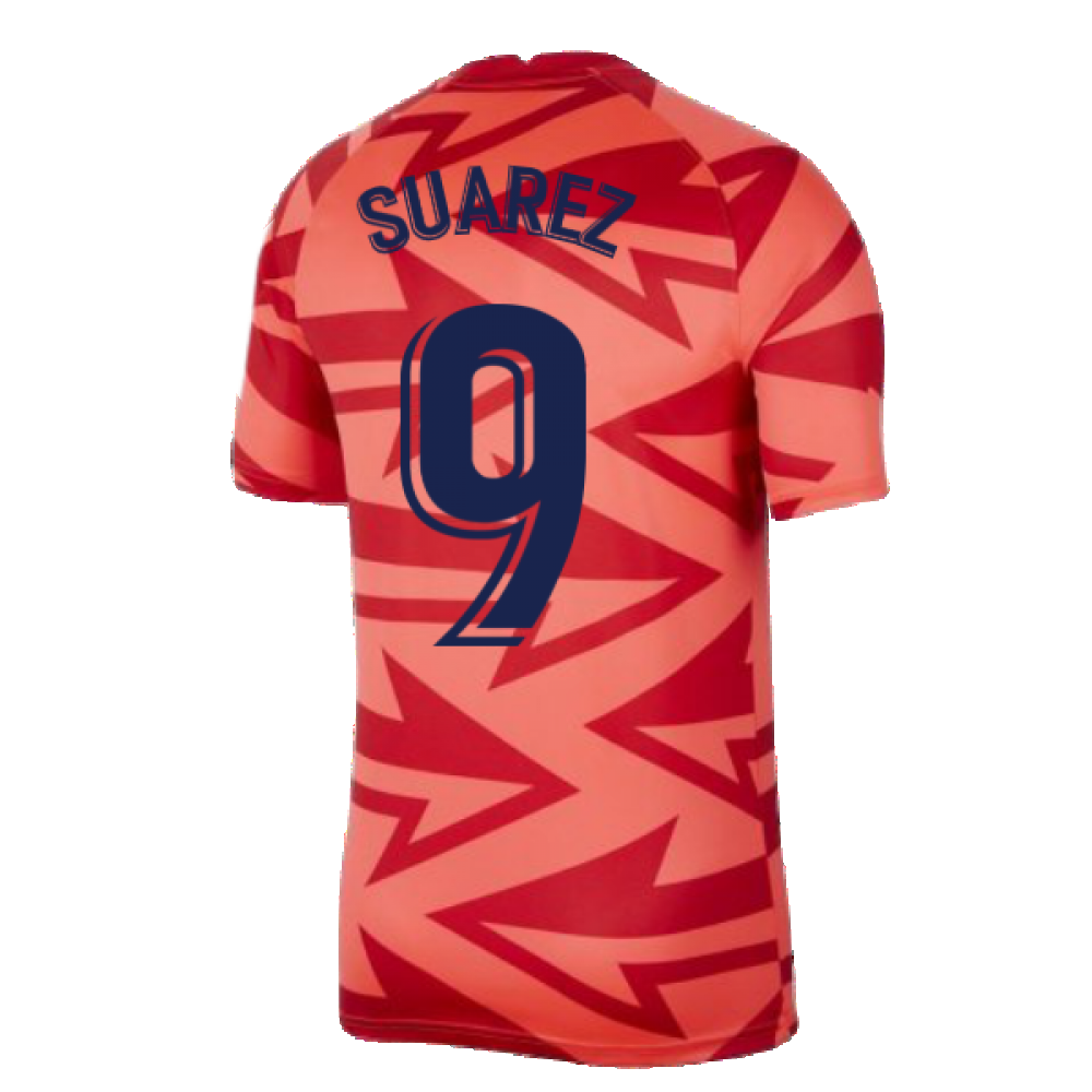 2021-2022 Atletico Madrid Pre-Match Training Shirt (Red) - Kids (SUAREZ 9)