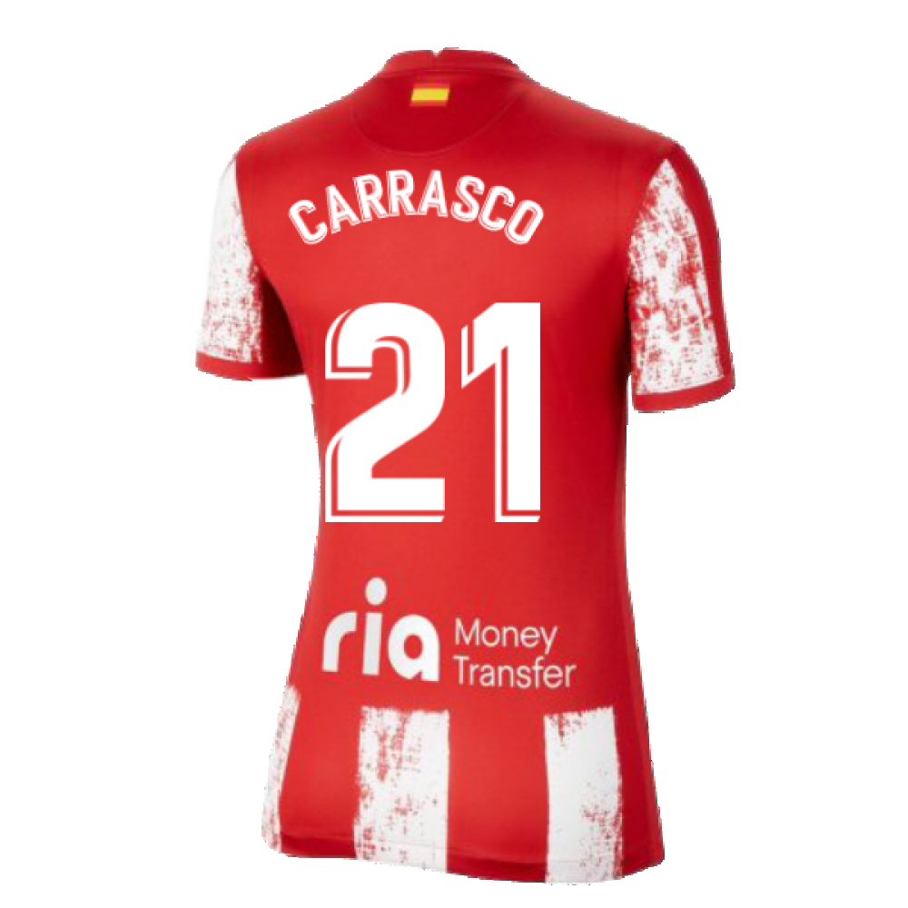 2021-2022 Atletico Madrid Womens Home Shirt (CARRASCO 21)