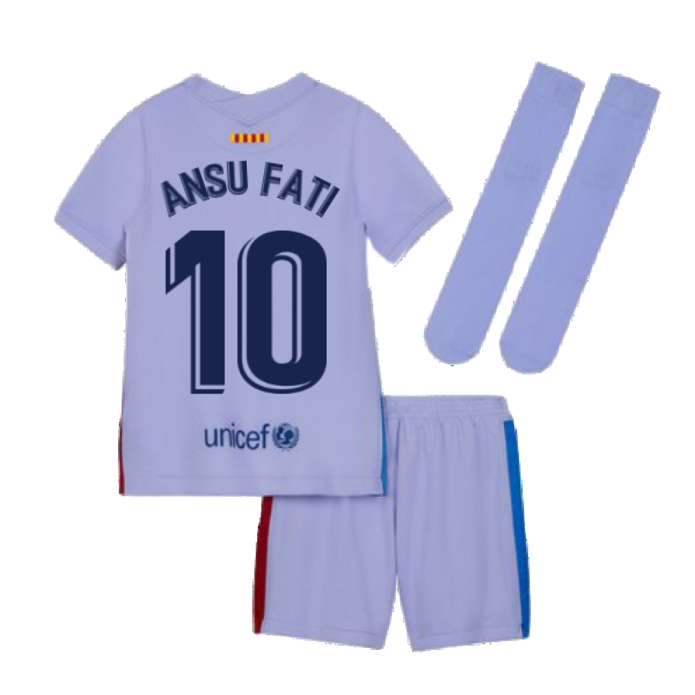 2021-2022 Barcelona Away Mini Kit (Kids) (ANSU FATI 10)