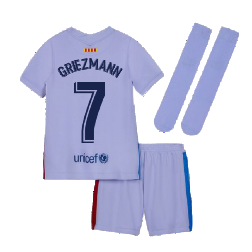 2021-2022 Barcelona Away Mini Kit (Kids) (GRIEZMANN 7)