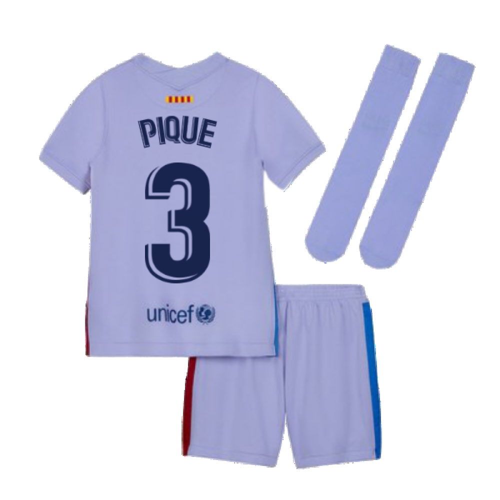 2021-2022 Barcelona Away Mini Kit (Kids) (PIQUE 3)