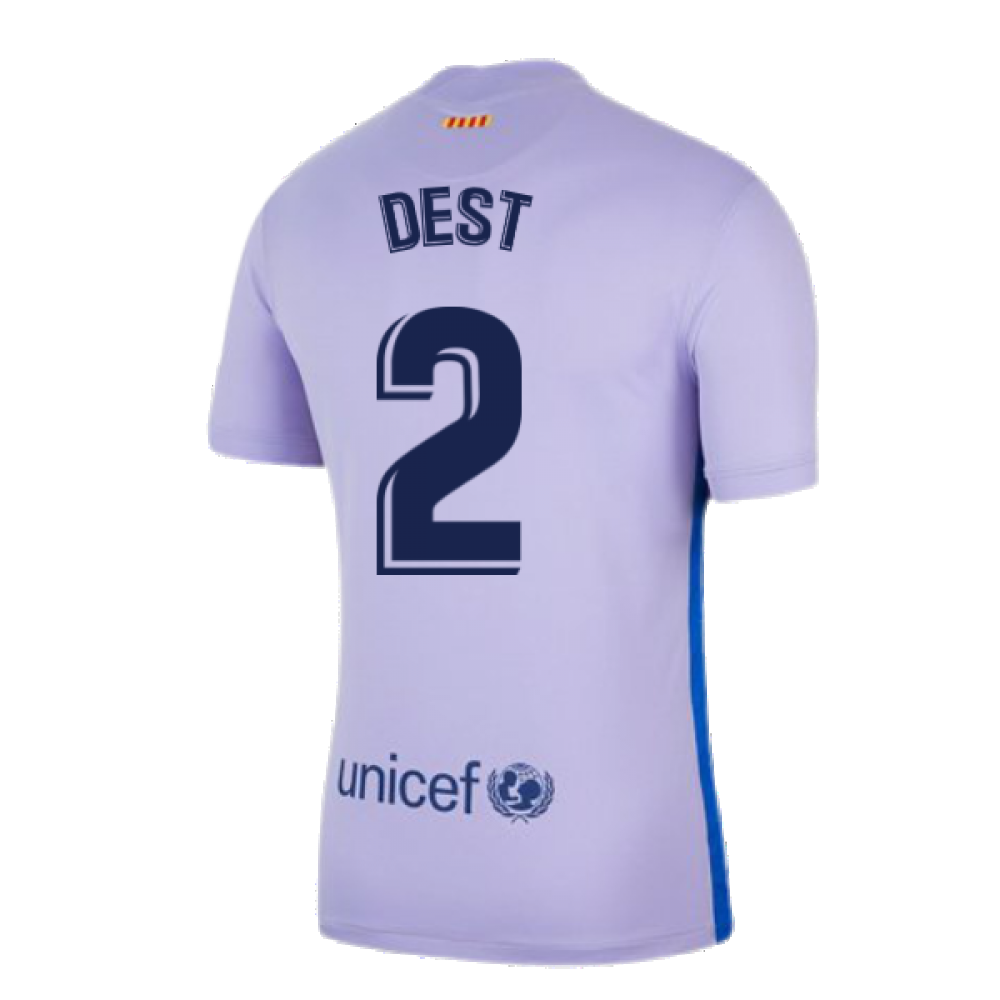 2021-2022 Barcelona Away Shirt (Kids) (DEST 2)