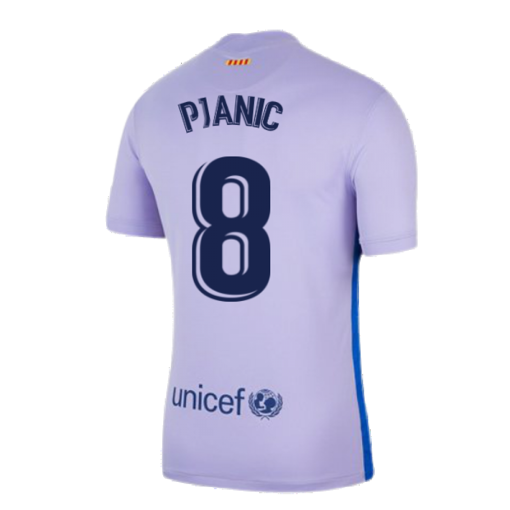 2021-2022 Barcelona Away Shirt (Kids) (PJANIC 8)