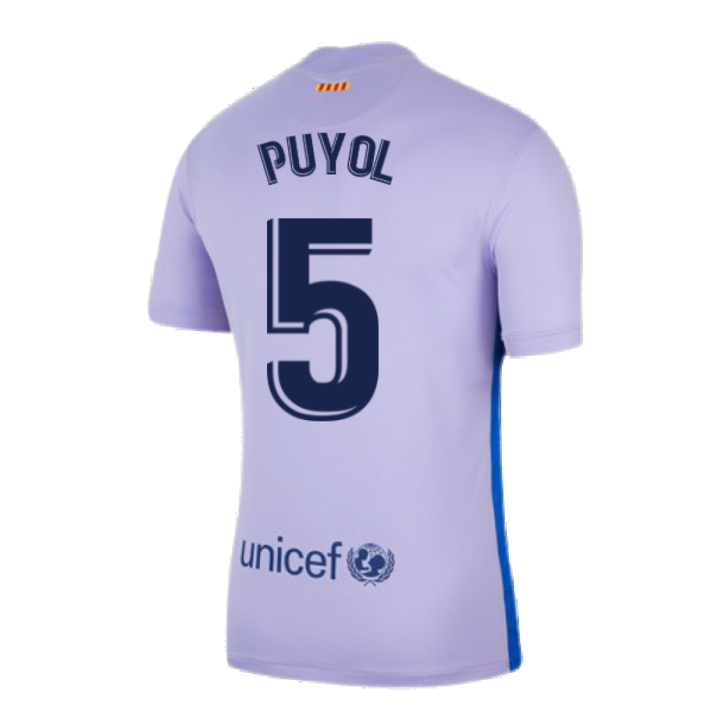 2021-2022 Barcelona Away Shirt (Kids) (PUYOL 5)