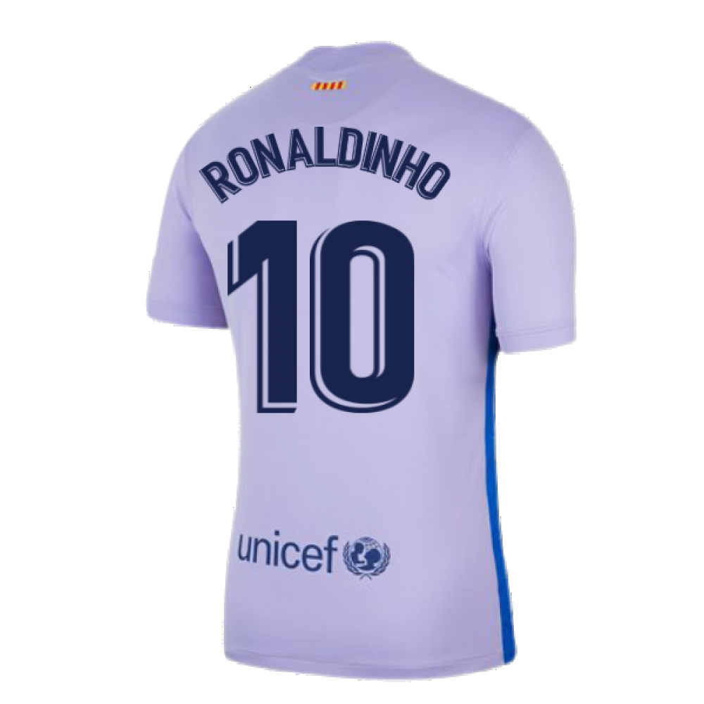 2021-2022 Barcelona Away Shirt (Kids) (RONALDINHO 10)