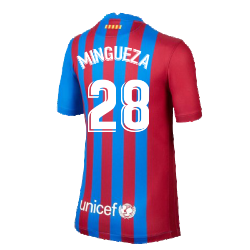 2021-2022 Barcelona Home Shirt (Kids) (MINGUEZA 28)