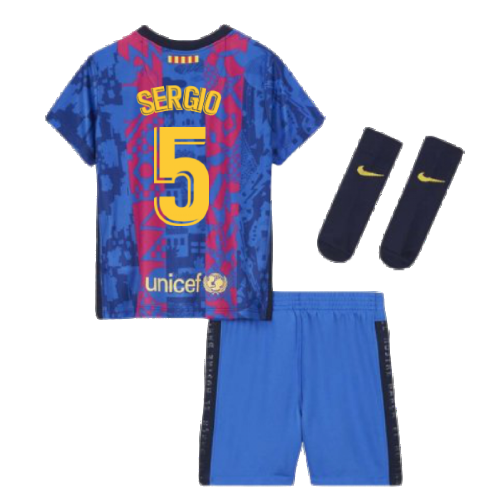 2021-2022 Barcelona Infants 3rd Kit (SERGIO 5)