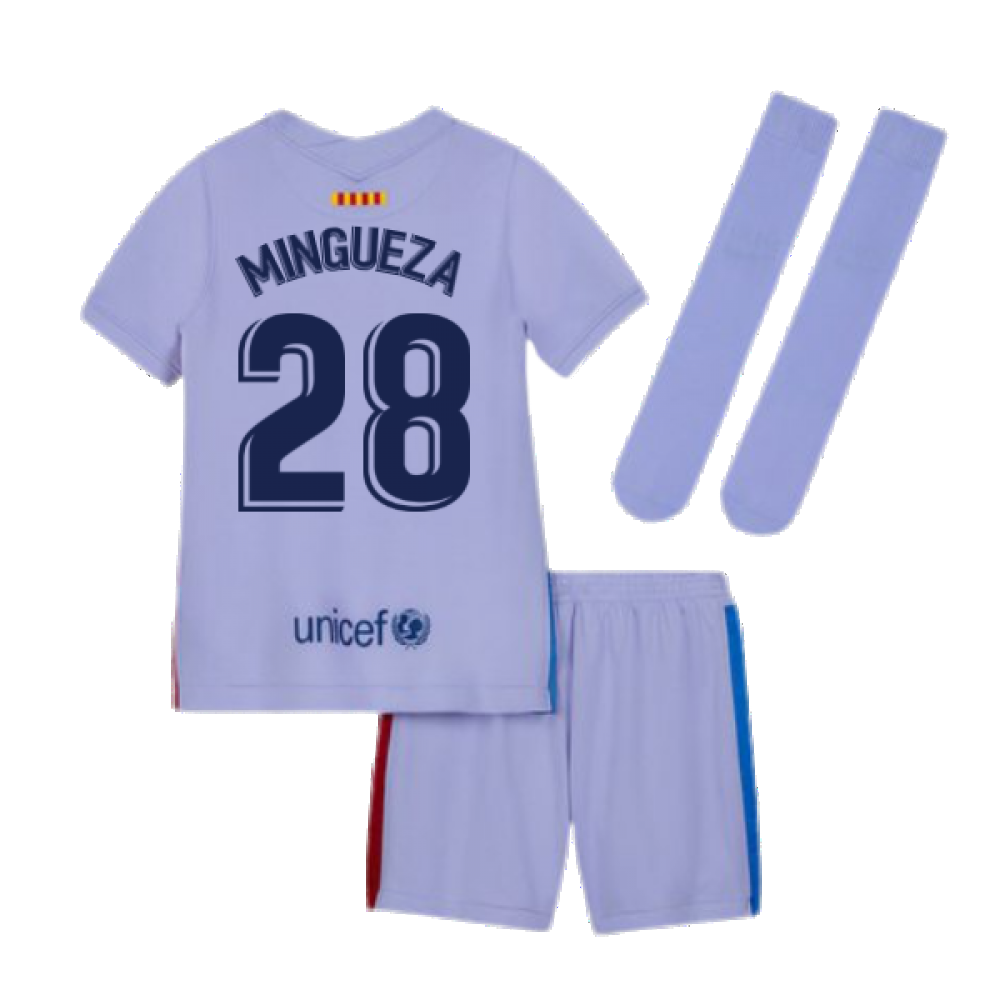 2021-2022 Barcelona Infants Away Kit (MINGUEZA 28)